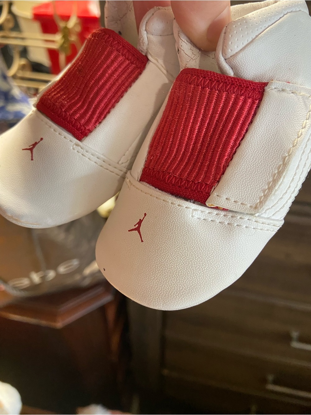 Nike Infant White and Red Slip-On Sneakers